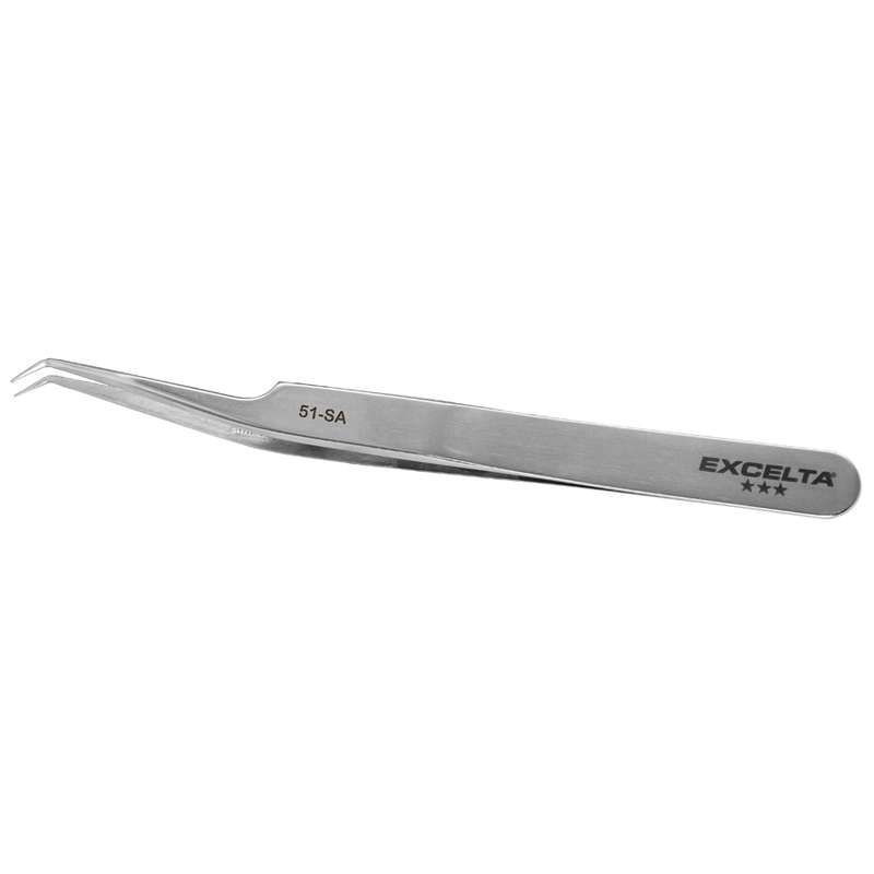 Stainless Steel Anti-magnetic Tweezers with Oblique Micro-Fine Tips, 5 Star, 4-1/2"